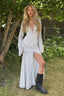 Polka Dot V-Neck High Split Bodycon Maxi Dress