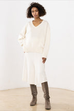 V Neck Long Sleeve Relaxed Sweater