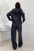 Cropped Zip Hoodie Jogger Two Piece Set