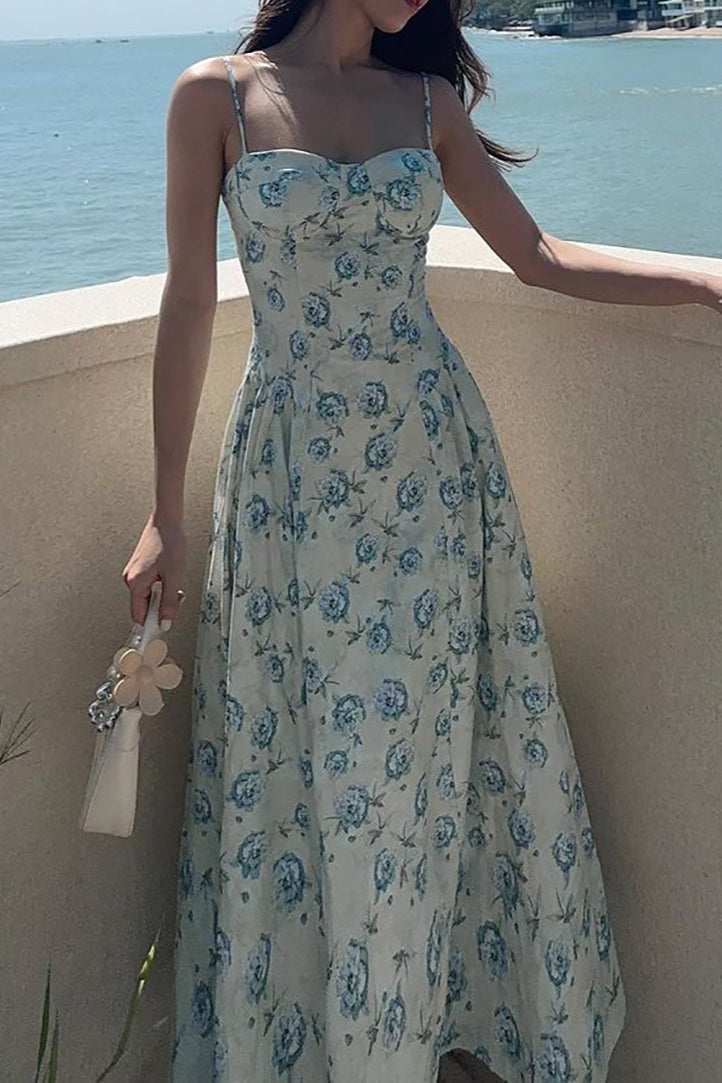 Waist Cinched Strap Maxi Floral Dress Secondary image