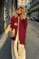 Scarf Collar Single Breasted Wool Coat coats