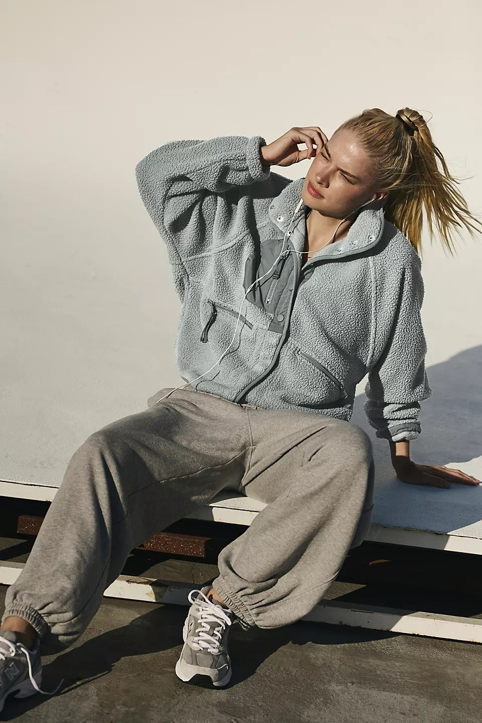 Lightweight Sherpa Casual Jacket Grey / S