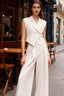 Casual Sleeveless Two Piece Vest Pants Set
