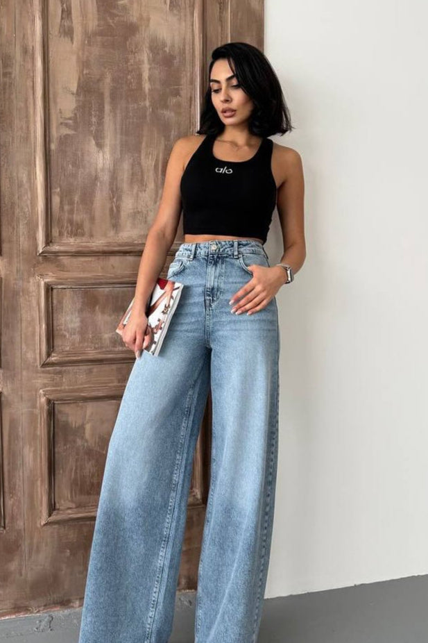 High Waist Straight Floor Jeans Secondary image