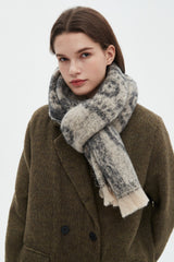 Thick Paisley Jacquard Short Fringe Scarf