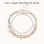 Boho Beaded Shell Starfish Layered Waist Chain