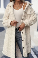 Double Face Plush Lapel Button Overcoat