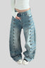 Napoleon Button Wide Leg Jeans