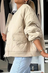 Casual Solid Button Padded Coat coats