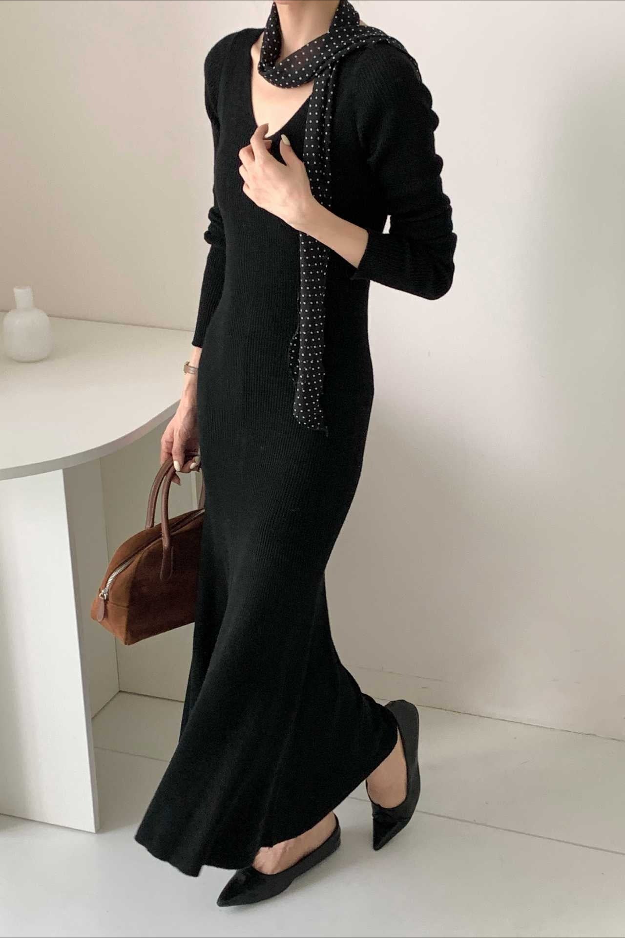 V-Neck Wool Sweater Dress Main image