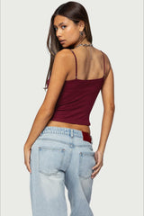 Sexy Pure Cutout Spaghetti Strap Crop Top