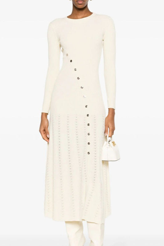 Asymmetrical Button Sweater Dress Secondary image