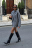 Short Double-Breasted Wool Jacket S / Grey