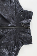 Sexy Zip Front Crop Top Flared Pants Set