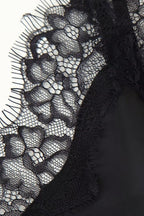 Alluring Asymmetric Lace Trim Fitted Mini Dress