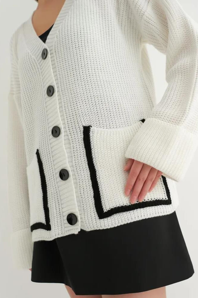 Color Block Pocket Cardigan