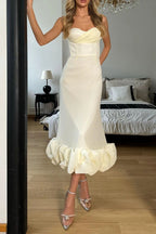 Elegant Solid Spaghetti Strap Ruched Maxi Prom Dress