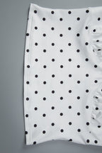 Silk Polka Dot Halter Top High Slit Pencil Skirt Set