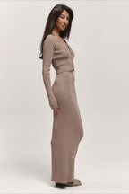 V-Neck Knit Crop Top Sweater Dress
