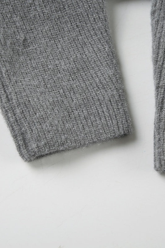 Minimalist Solid Color Double Zipper Stand Collar Sweater