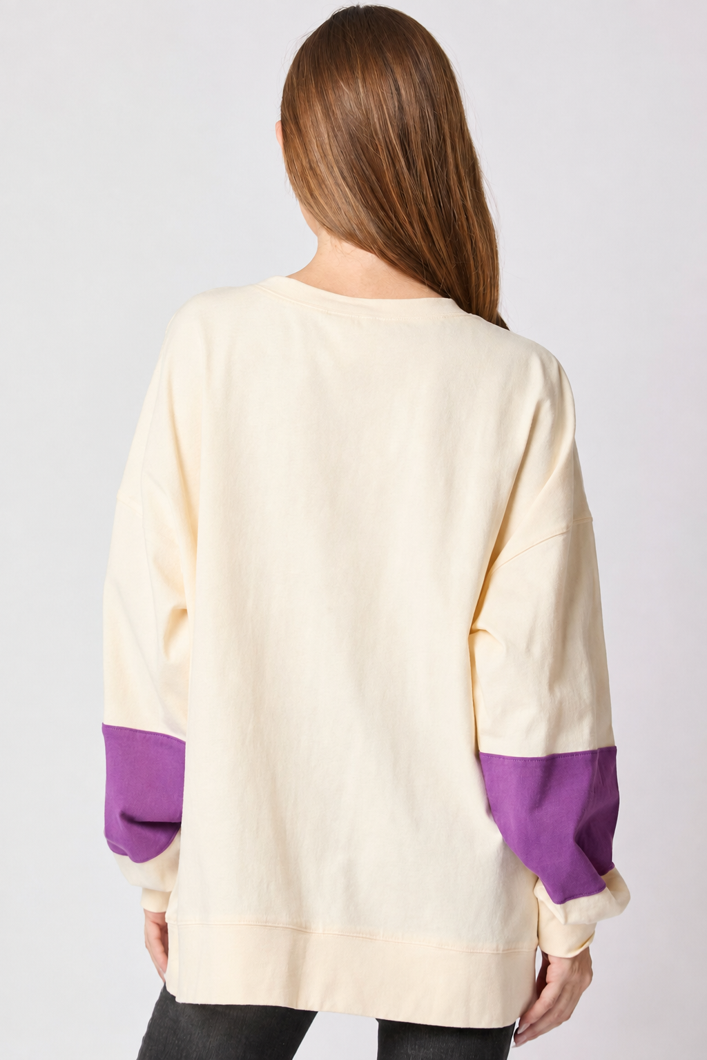 Candy Graphic Sequin Color Block Sweatshirt