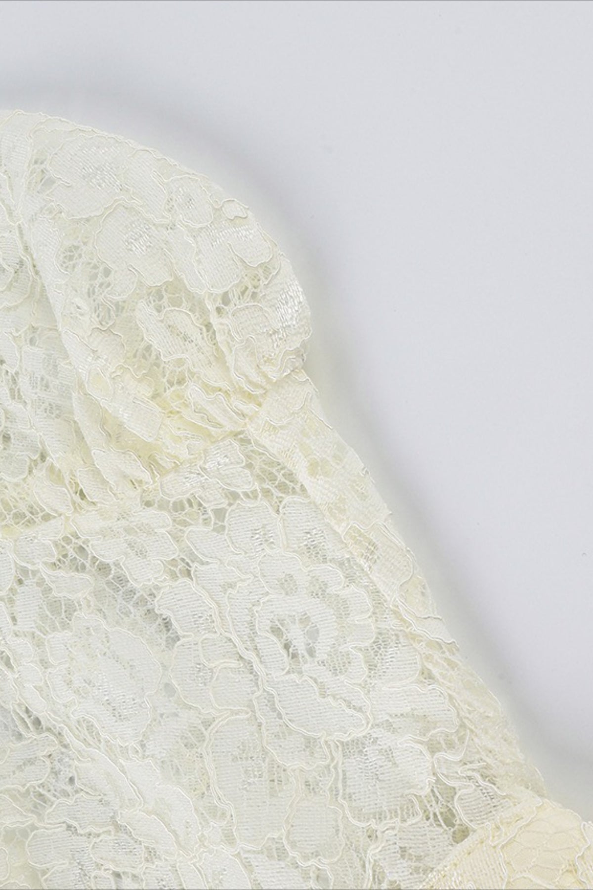 Pearl Button Sheer Lace Long Sleeve Blouse