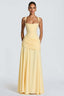 Square Neck Ruched Milk Silk Formal Dress