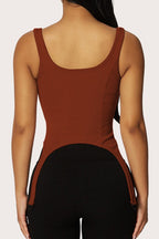 U Neck Zip Back Knit Top
