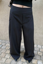 Chic Solid Pleated Wide Pants