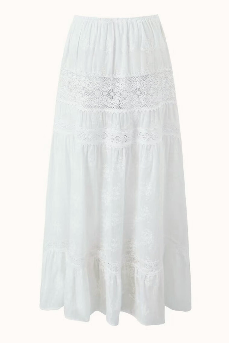 Two Piece Lace Cami Top Boho Skirt Set