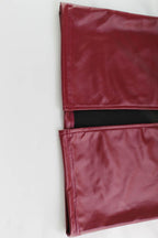 Faux Leather Side Slit Party Dress