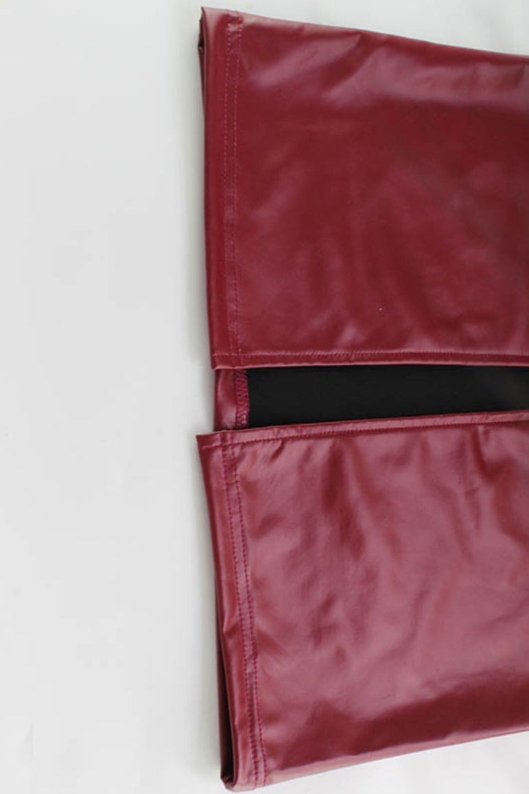 Faux Leather Side Slit Party Dress