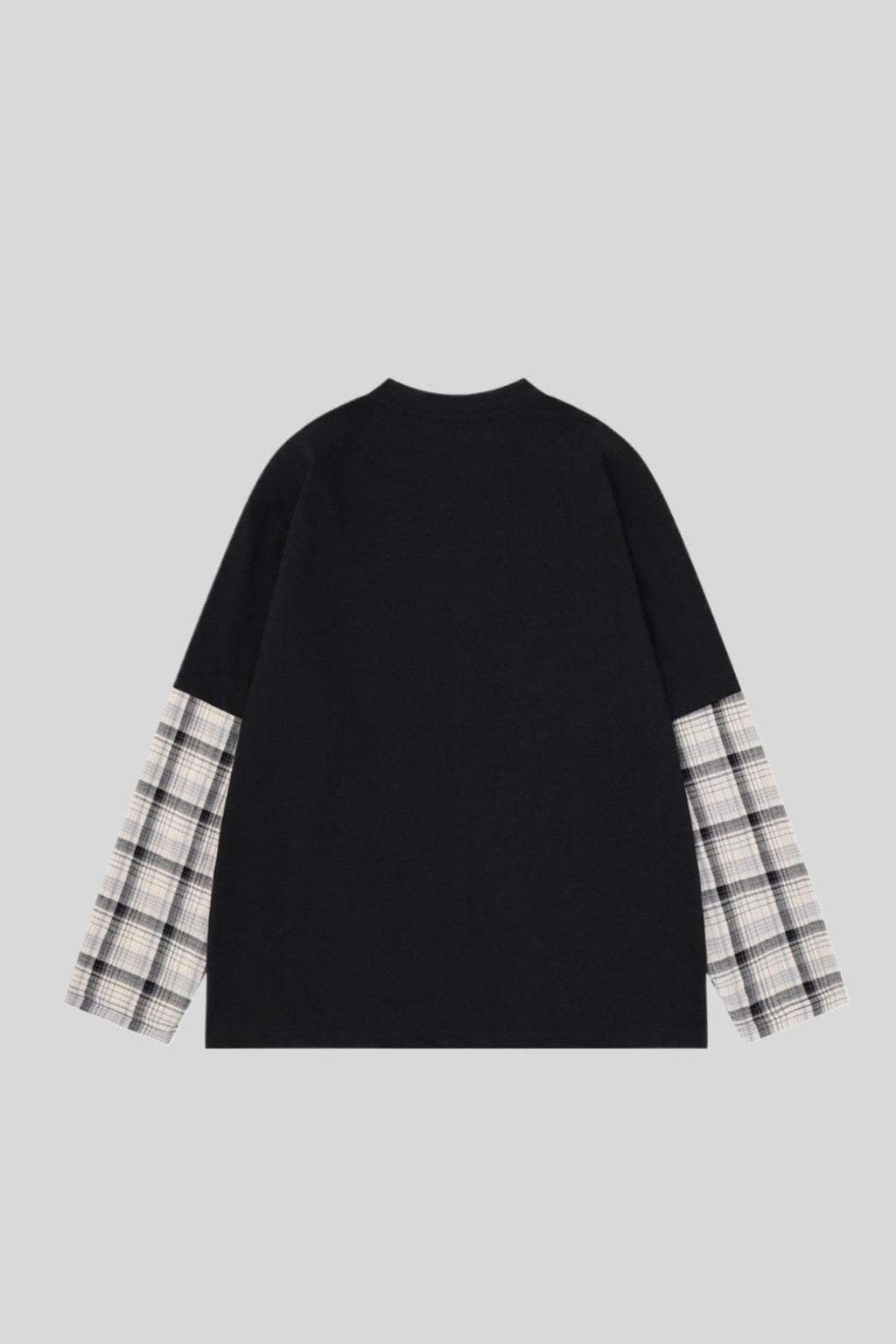 Collage Graphic Plaid Layered Long Sleeve Tee
