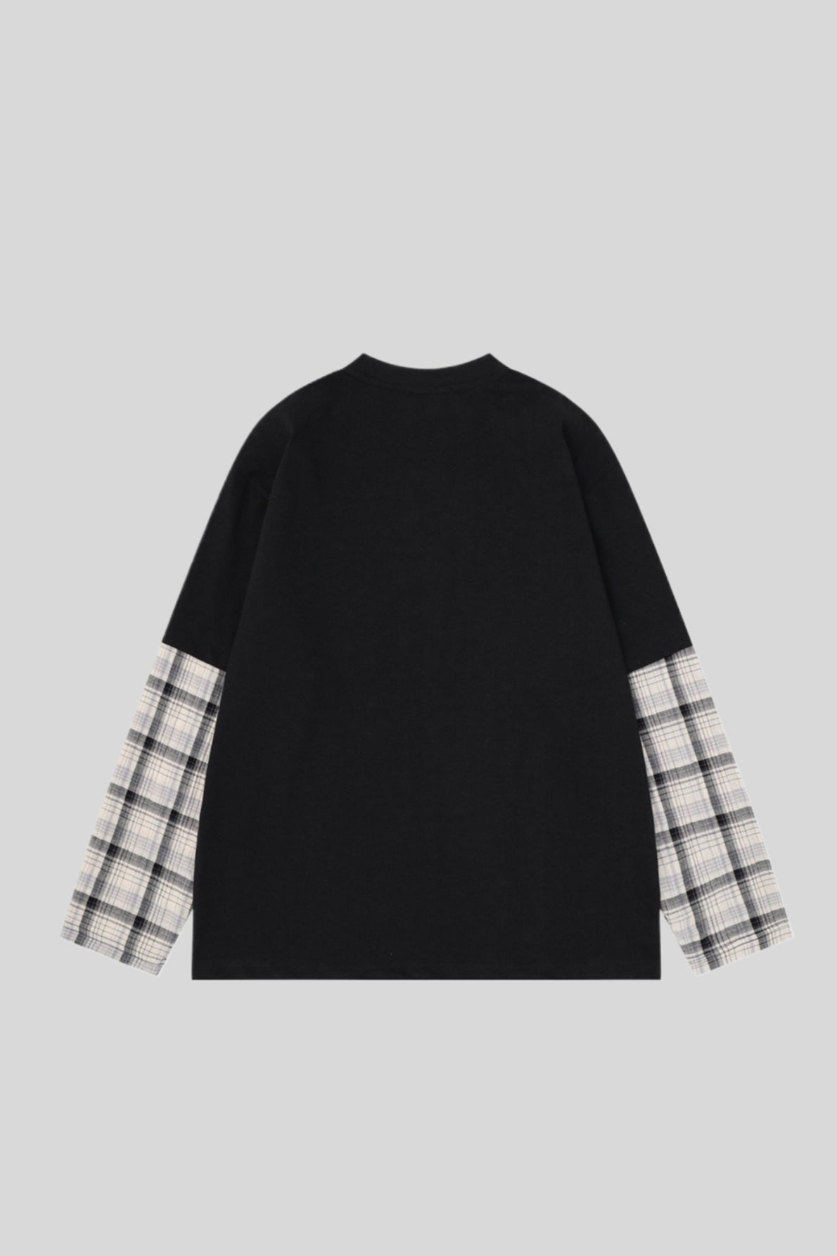 Collage Graphic Plaid Layered Long Sleeve Tee