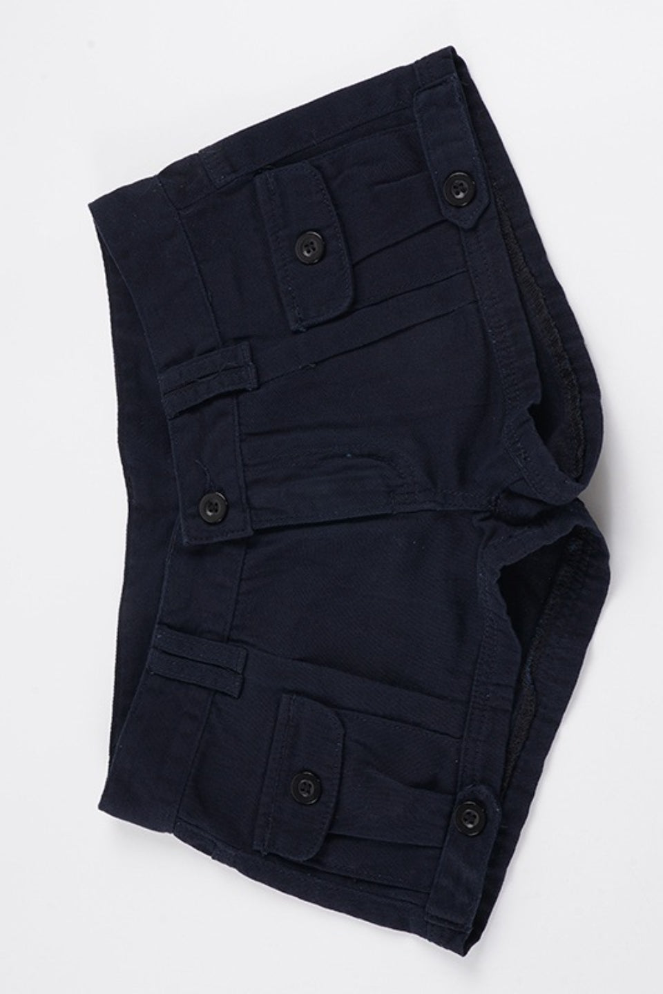 Low Rise Multi Pocket Denim Mini Shorts