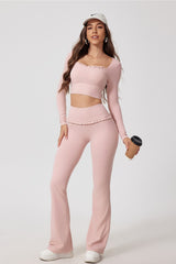 Lace Detail High-Rise Booty Sculpting Yoga Leggings