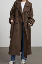 Solid Color Long Sleeve Trench Overcoat