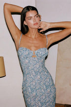 Strap Slim Bodycon Maxi Floral Dress