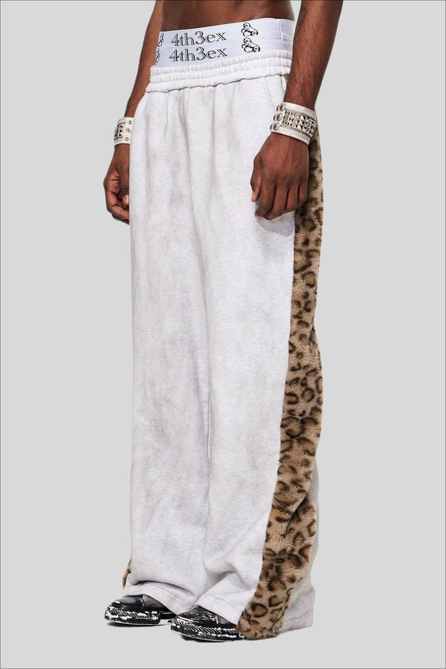 Leopard Panel Relaxed Wide Leg Sweatpants Main image