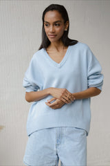 V Neck Long Sleeve Relaxed Sweater