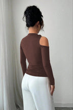Metallic Trim Bodycon Knit Top