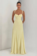 Cross Back Milk Silk Maxi Formal Dress