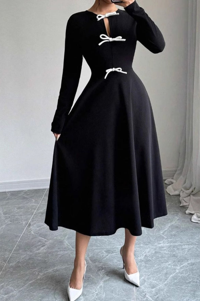 Lace Panel Black Bodycon Dress Secondary image