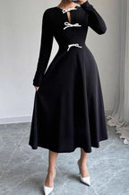 Lace Panel Black Bodycon Dress