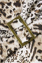 Leopard Print Halter Cowl Ruched Mini Dress