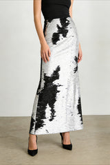 Metallic Sequin High Waisted Pencil Skirt