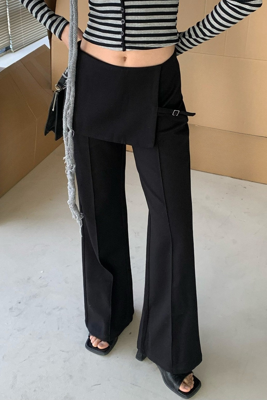 Faux Two Piece Skirt Overlay Flare Pants Secondary image
