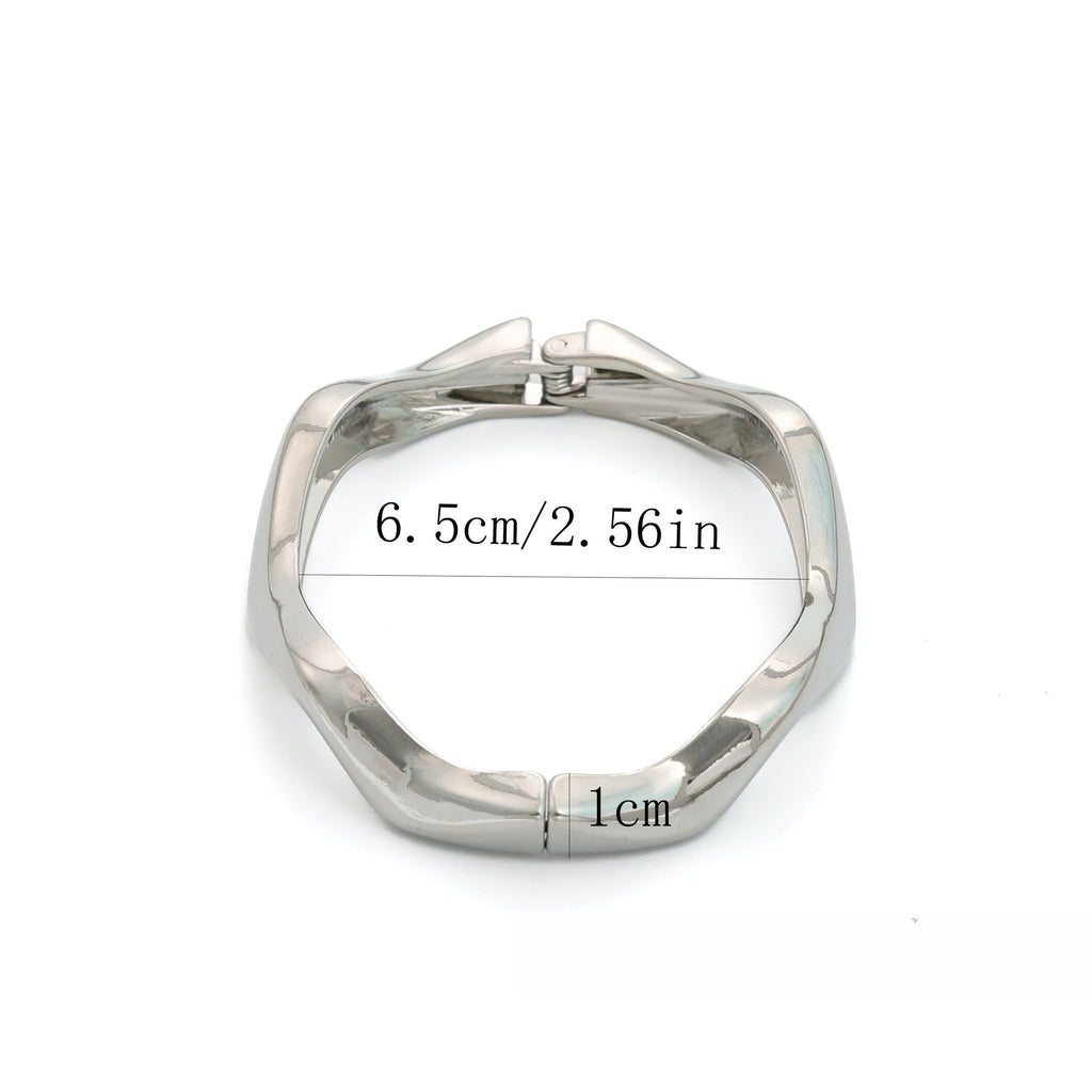 Wide Openwork Coil Metal Cuff Bracelet
