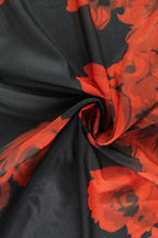 Rose Print Mesh Train Party Dress