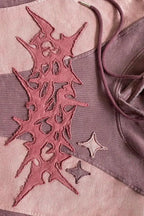 Star Embroidered Contrast Panel Hoodie